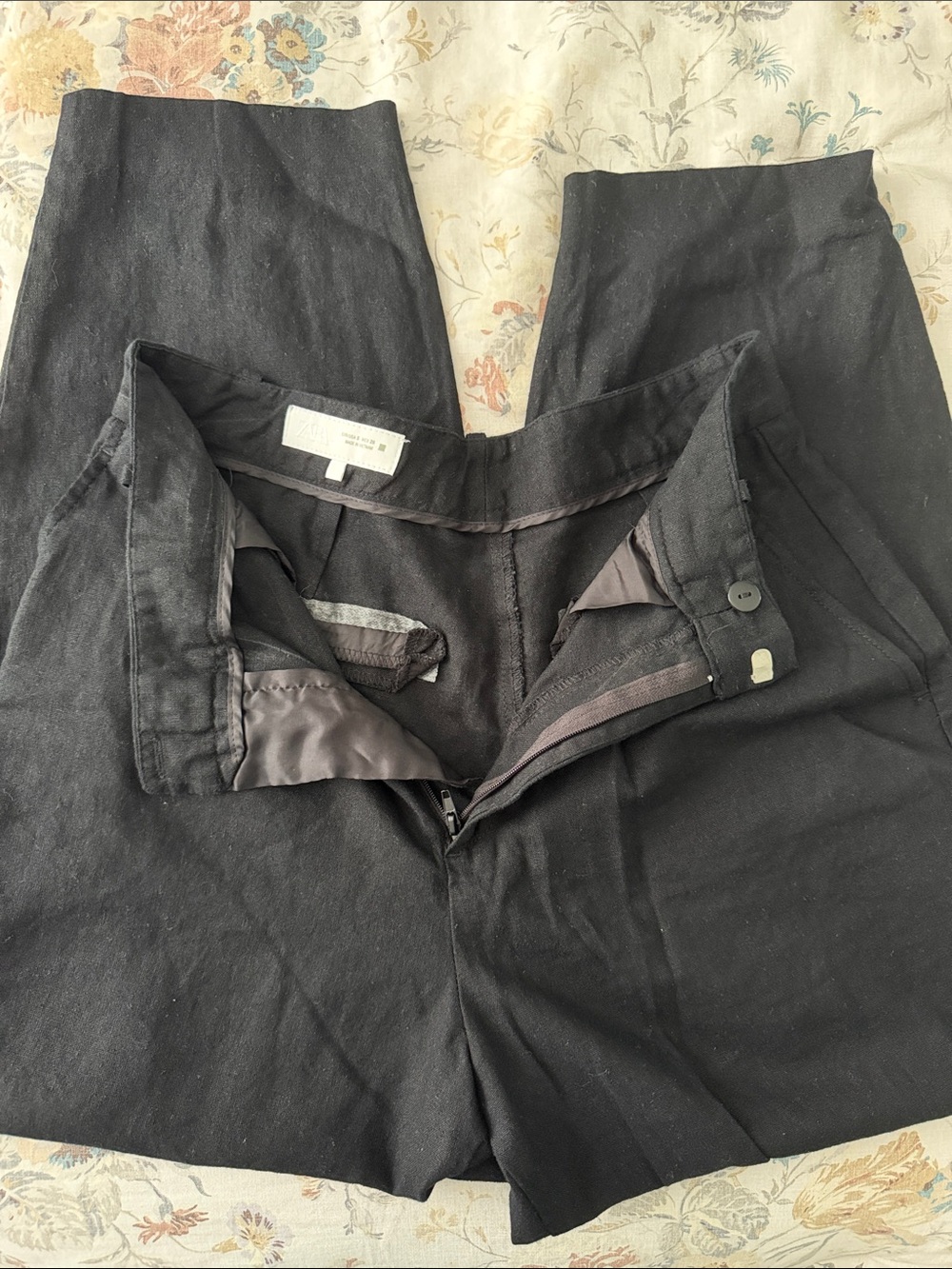 Zara Black Men's Dress Pants - Tailored Front Zip